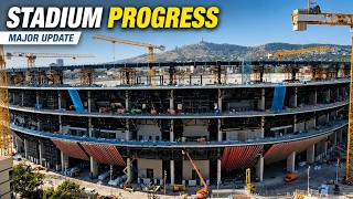 Massive Camp Nou Construction Update: 8 Louvers, New Concrete & Store Diamond Progress