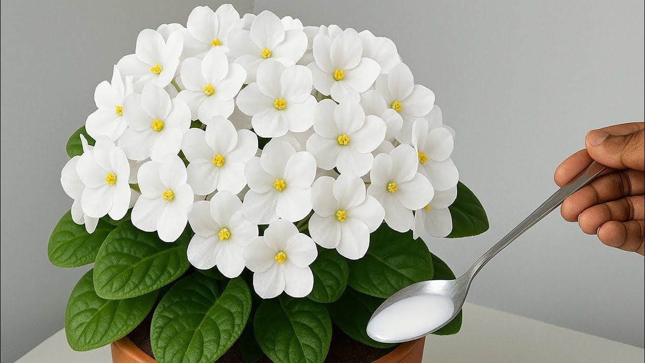 Просто посыпьте сверху! Фиалка, у которой нет цветов, будет обильно цвести.