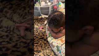 Do lovely'kays hair !she got sleepy at the end 👸 babies view 🐣 #babiesview