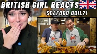 BRITISH Girl Reacts Two Brits try REAL SEAFOOD BOIL!!