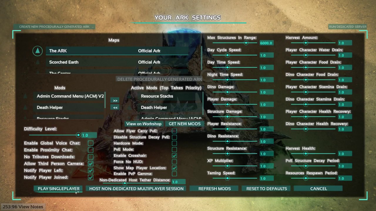 ark survival evolved how to delete a world singleplayer youtube allow flyer pve carry