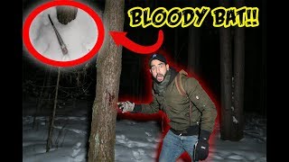 (HEARD A SCREAM!!) I FOUND A BLOODY BAT IN THE SLENDERMAN FOREST