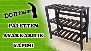 Paletten Ahşap Ayakkabılık Yapımı Wooden Shoe Cabinet Diy 