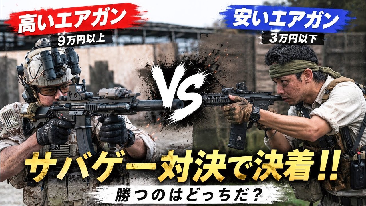 【サバゲーはエアガンの値段で実力が決まるのか検証！！】airsoft　玩具　サバゲー　サバゲ　サバイバルゲーム　レビュー　トイガン　おもちゃ　エアーソフト