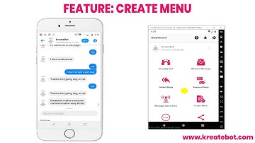 Create Menu - Kreatebot - Chatbot builder for Facebook page