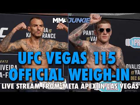 UFC Vegas 115: Moicano vs. Duncan official weigh-in and fighter staredowns | Fri. 12 pm ET