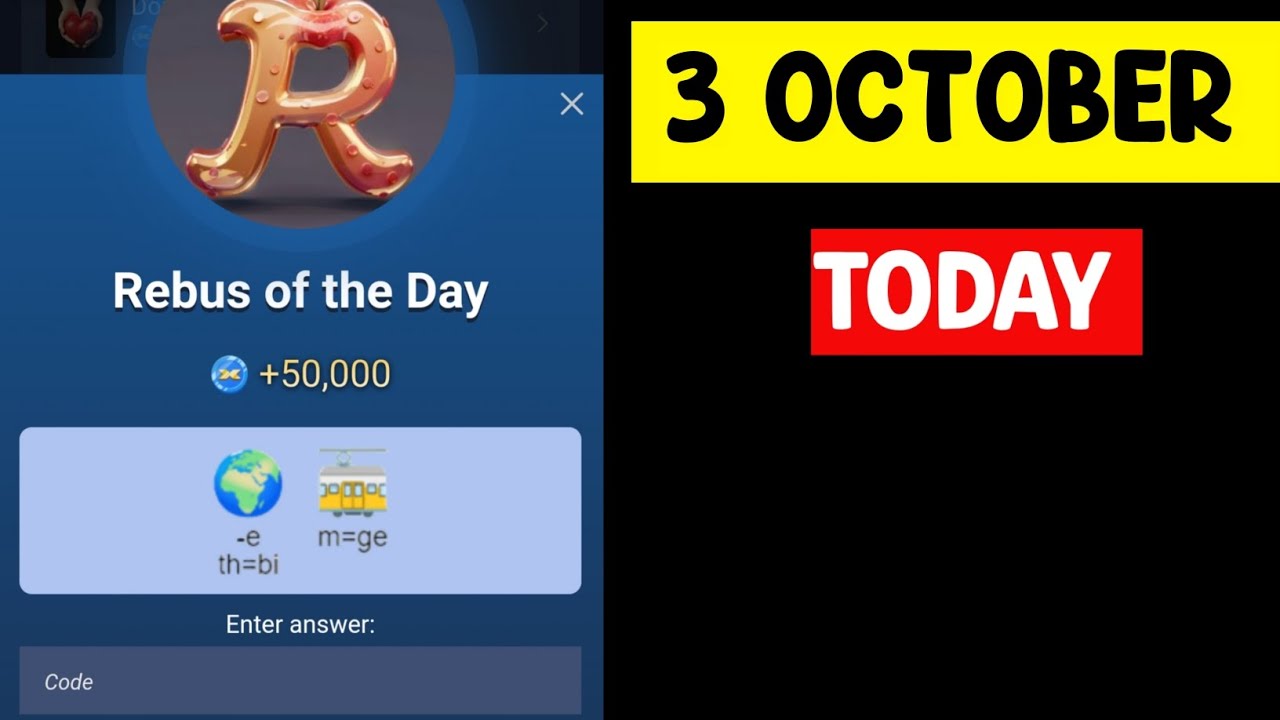 Rebus of the day musk empire 2-3 October | X Empire Rebus of the day ...