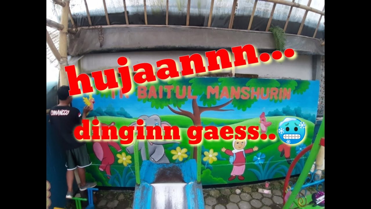 lukis dinding || lukis mural sekolah paud sederhana