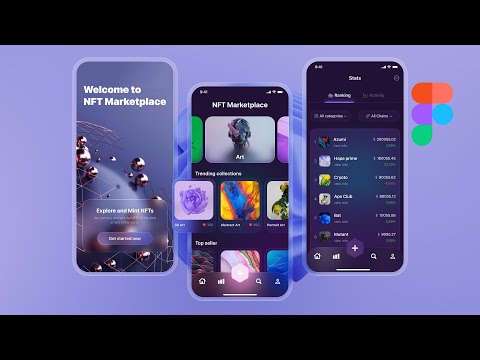 UI Design a Dark Mode NFT app in Figma from scratch