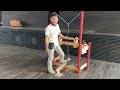 【green wood work（グリーンウッドワーク）】足踏みロクロで椅子の脚を挽く【その２／仕上げ削り】ーPole-lathe made of 2×4ー