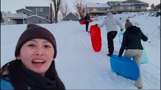Sledding Down The Big Snow Hill - Winter Fun Outdoor Activities - Life In Michigan #27