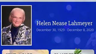 Memorial service of Helen Nease Lahmeyer - remarks by grandson David Swanson #celebratingGrammie