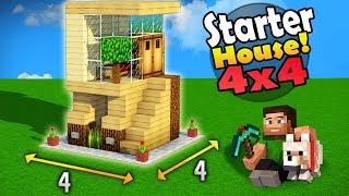 Minecraft 4x4 Starter House Tutorial - How to Build a House in Minecraft / Easy /