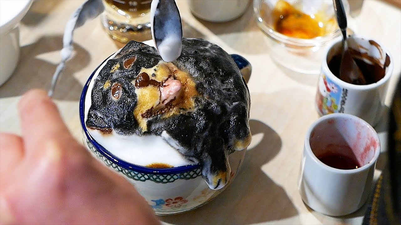 3D Coffee Art Dogs: French Bulldog, Rottweiler, Border Collie, Dalmatian, Chow Chow