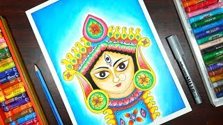 durga maa easy step painting draw complete
