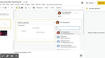 Making comments and tagging students in Google Slides