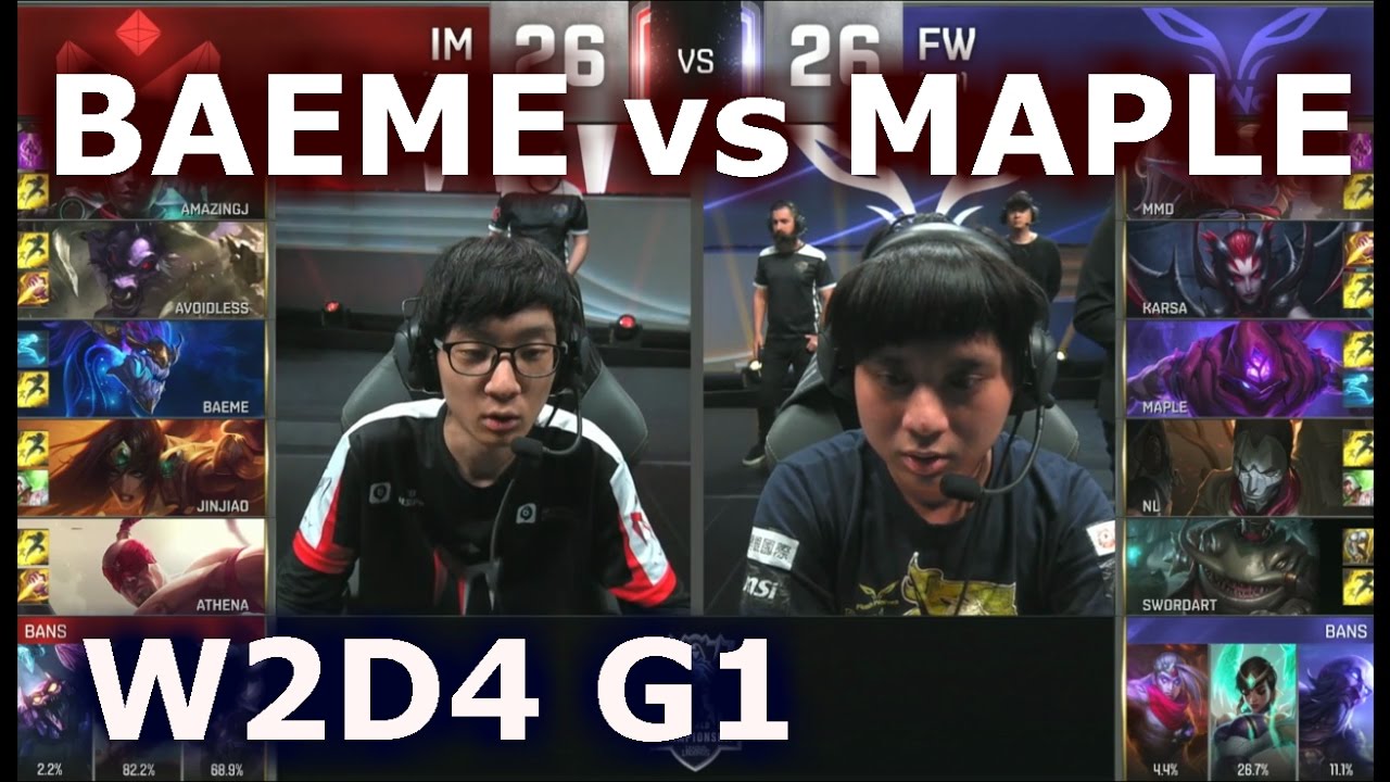FW vs IM W2D4 - BAEME VS MAPLE Player Experience Stream (w/ Pobelter) | Group B LoL S6 Worlds 2016