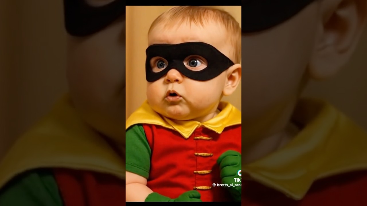 Baby Only Fools and Horses as Batman and robin 