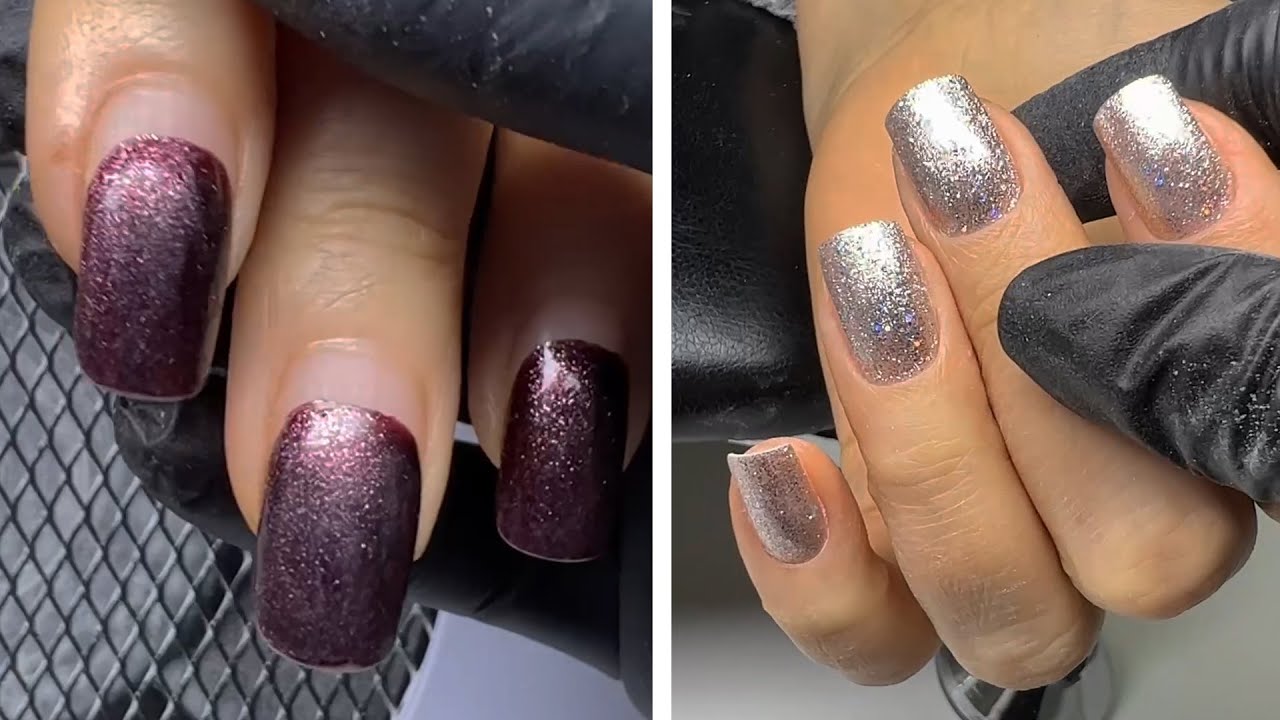 The process of nail extension polygel nail design before and after