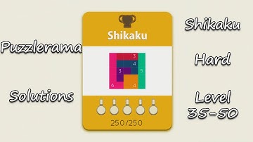 Puzzlerama Solutions - Shikaku Hard ( Level 35-50 )