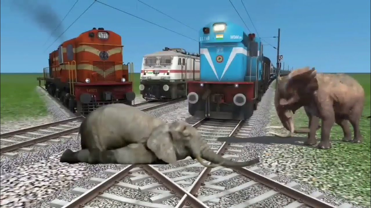 train wala game teen 🚆 ek hathi train ke rukle hai hathi ko miraj kharab hue games YouTube