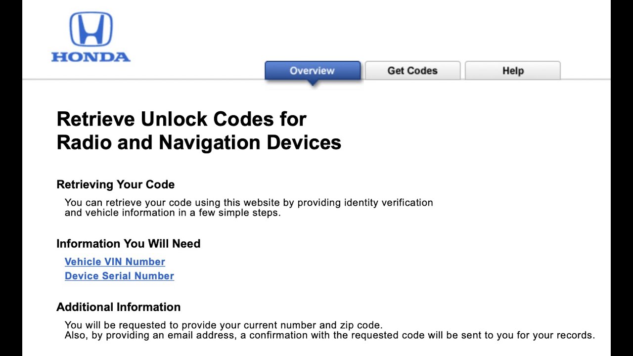 07 Navigator Code How to Retrieve Honda Navigation Code Without Removing Unit - YouTube