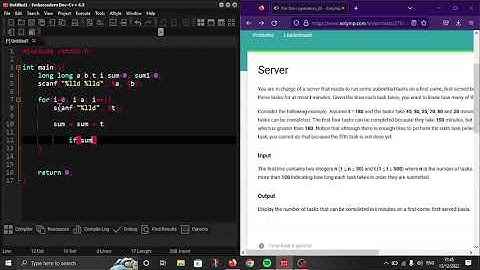 "Server" in C programming language. #Eolymp problem 7526.