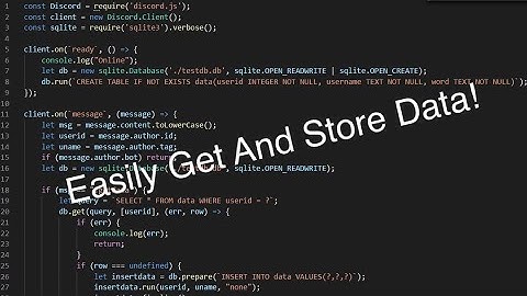SQLite Databases Tutorial In Discord.js (JS & SQL 2020)
