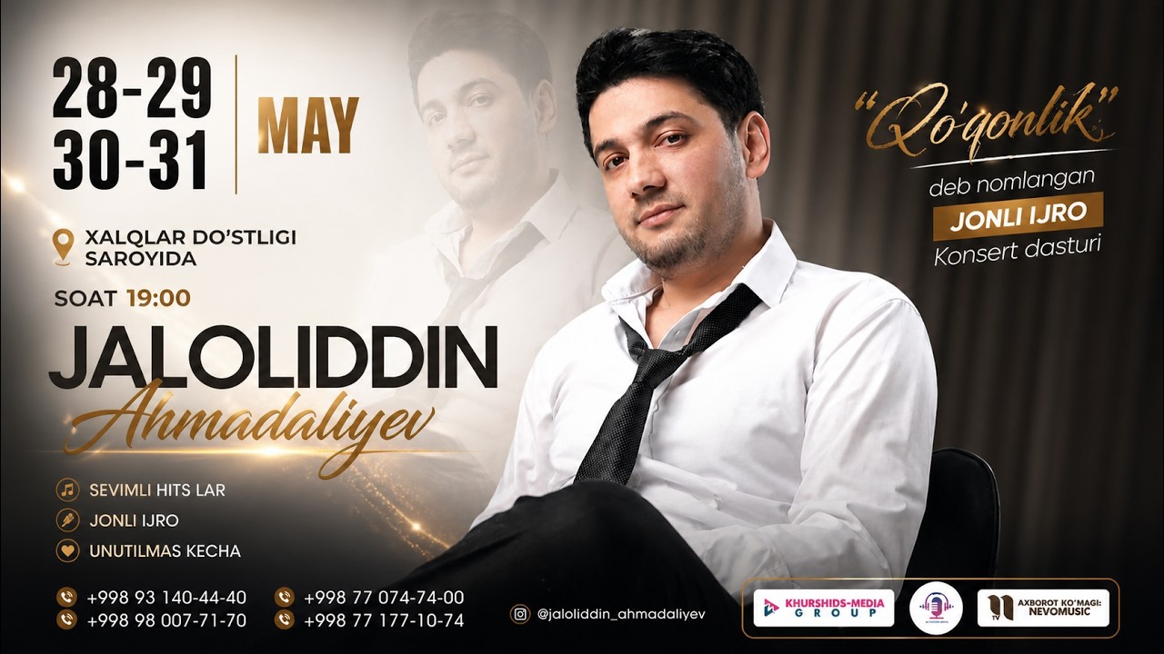 2026-yil 28-29-30-31-may kunlari - Barchani konsertda kutib qolamiz ...