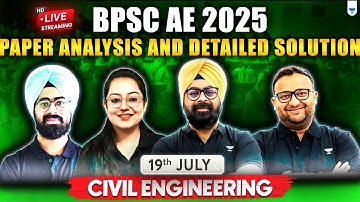 BPSC AE 2025 Exam Paper Analysis & Detailed Solution | Paper 5 & 6 | Civil Engineering