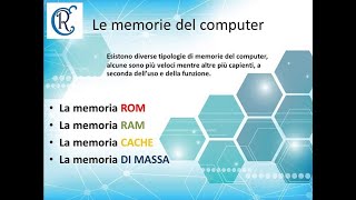 A scuola di informatica - Lez- 6: La memoria del computer: ROM - RAM - CACHE - DI MASSA screenshot 5