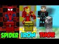 SPIDERMAN VS IRON MAN VS THOR SCHATKIST IN MINECRAFT!