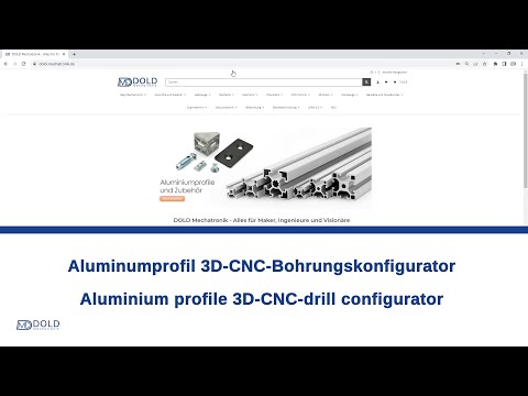 Aluminiumprofil 3D-CNC-Bohrungskonfigurator / Aluminum profile 3D-CNC-drill configurator