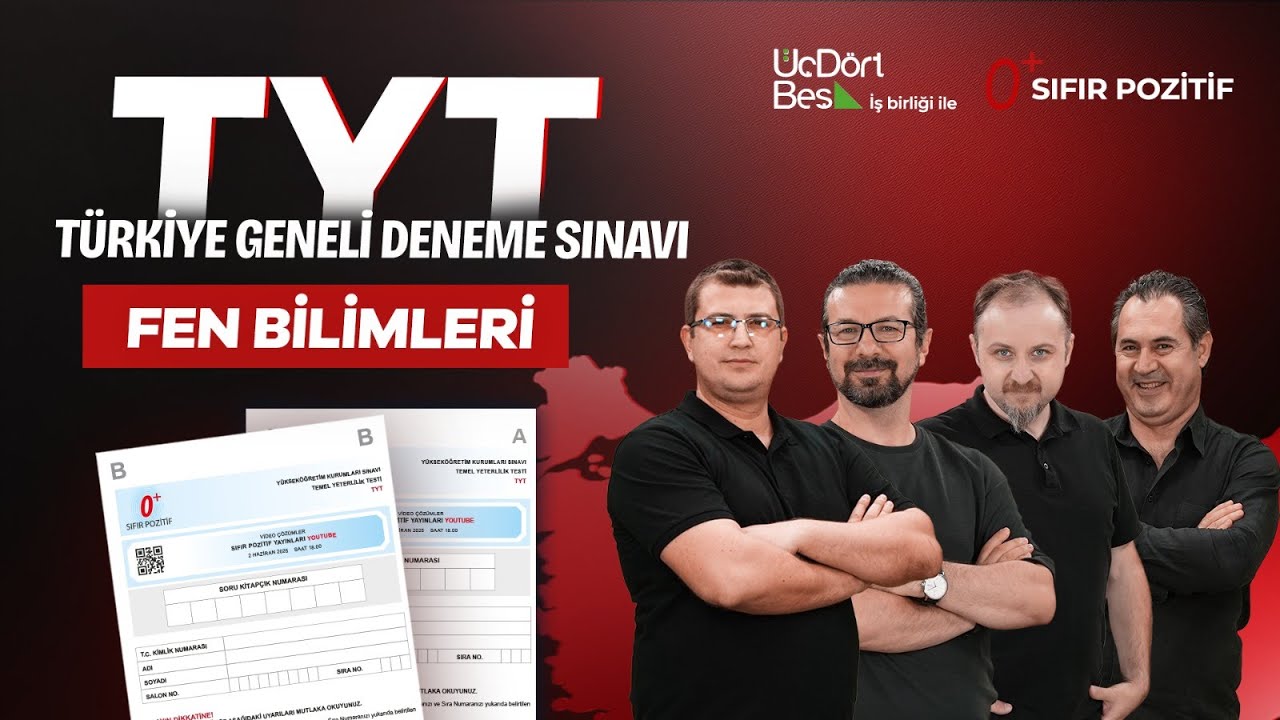 SIFIR POZİTİF YAYINLARI TÜRKİYE GENELİ DENEME 2025 - TYT FEN BİLİMLERİ