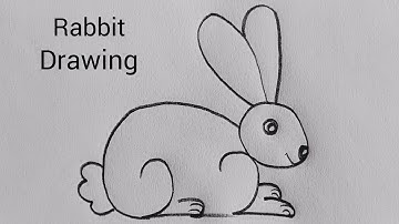 how to draw rabbit drawing from 22 number easy step by step | rabbit drawing #draw #art