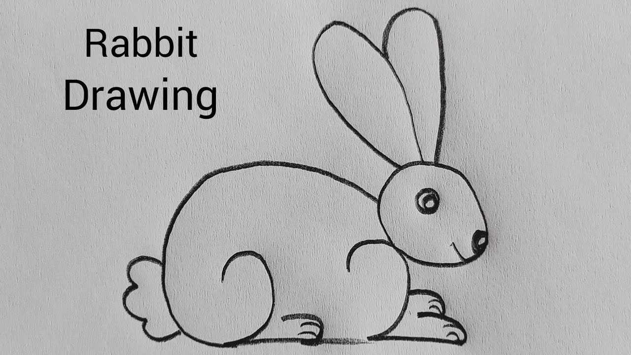 how to draw rabbit drawing from 22 number easy step by step | rabbit drawing 