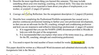 KIN 792A Reflection Paper Assignment