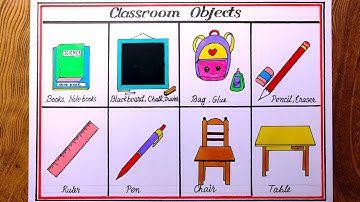 Classroom objects drawing in easy way