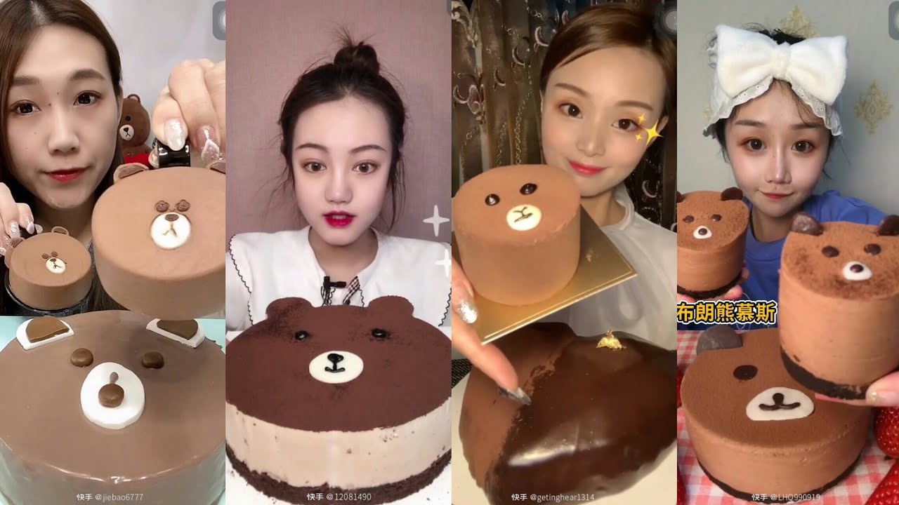 ASMR BEAR MOUSSE CAKE 🐻🍰 || KWAI EATING || SWEETS DESSERT COMPILATION