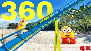 360 VR MINIONS Roller Coaster  Despicable Me Virtual Reality experience 4K ride 미니언 슈파배드 ミニオン