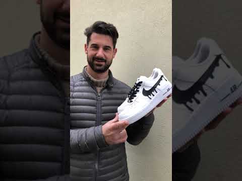 Nike Air Force One Custom Swoosh Effetto Goccia \u0026 Lacci Neri - LLab Custom  Sneakers - YouTube