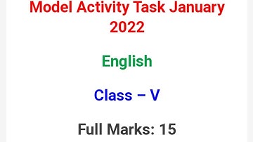 class v model activity task English 2022||পঞ্চম শ্রেণী ইংরেজি মডেল অ্যাক্টিভিটি টাস্ক ২০২২