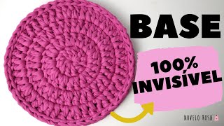 Como fazer BASE DE CESTO - Emenda 100% INVISÍVEL com fio de malha (Novelo Rosa)