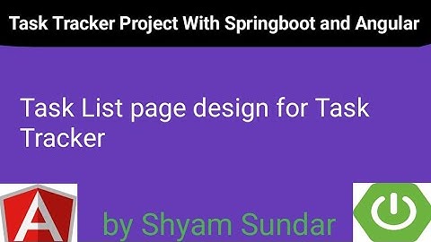 Task List page design for Task Tracker || 29 || Shyam Sundar