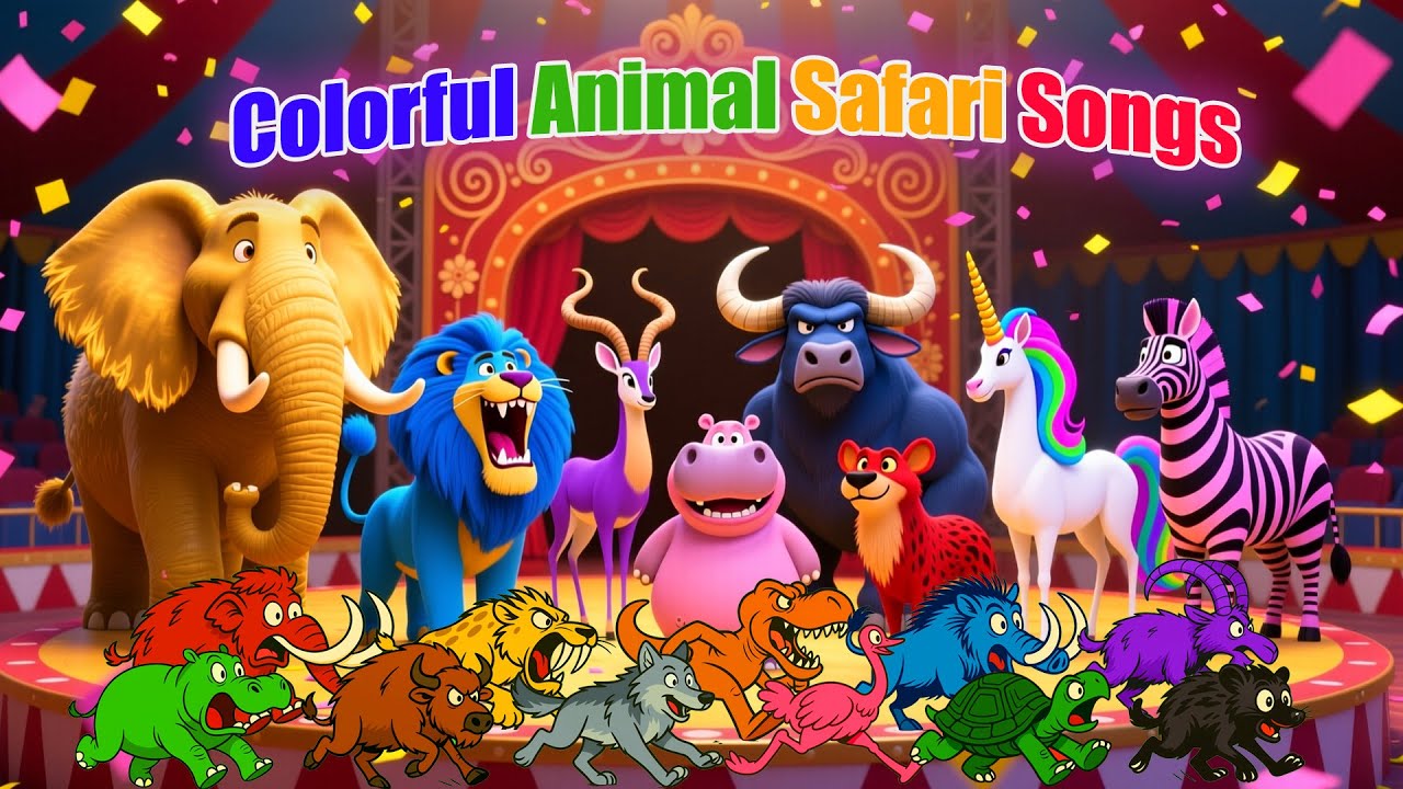 Colorful Animal Safari Song | Animal Magic Colorful | Zazzy Melody