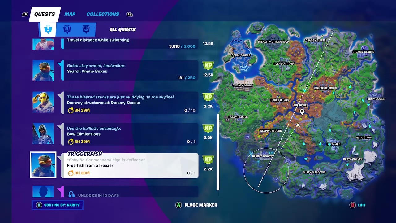 Free fish from a freezer Triggerfish challenge quest Fortnite Battle Royale Chapter 2 Season 5
