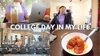 COLLEGE DAY IN MY LIFE ~ workout, studying, cooking