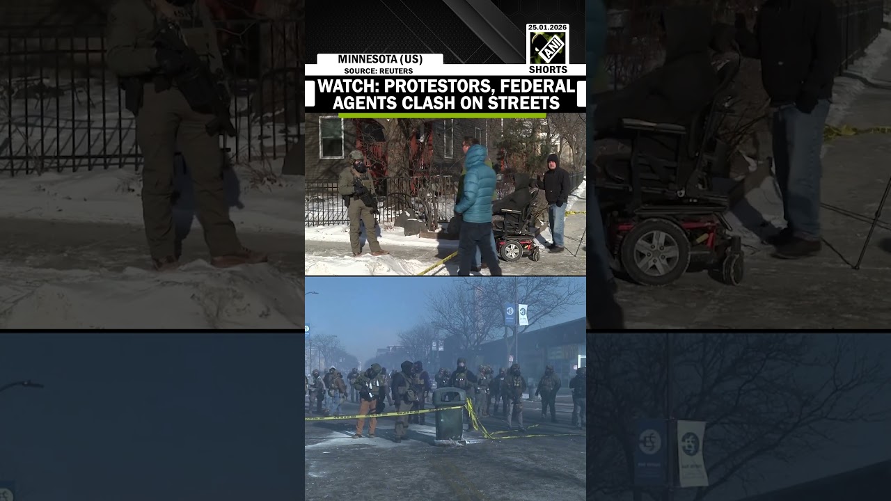 Protestors clash with federal agents on streets of Minnesota after ICE agents shoot another man