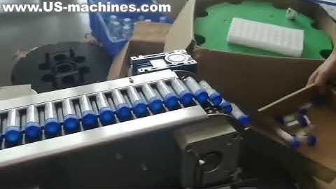 Automatic test tube vial bottle horizontal labeling machine testing video