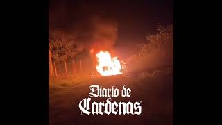 ASÍ SE INCENDIO UN AUTO EN EL HABANERO, EN CÁRDENAS, TABASCO